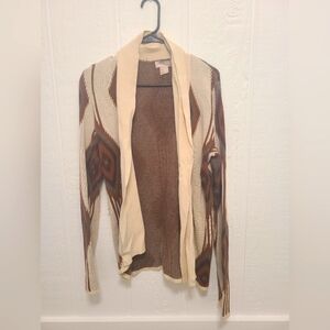 Patterned Open Front Cardigan